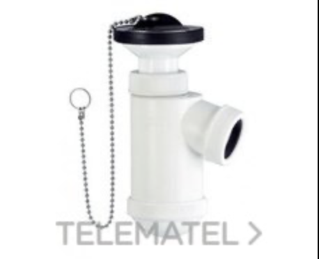 IBIDE - Sifón corto extensible salida horizontal con racor tuerca loca 1.1/2"-1.1/4"