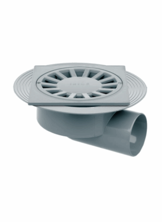 IBIDE - Caldereta sifónica cota baja autolimpiable salida vertical-horizontal H-M 200x200mm diámetro 90/110mm