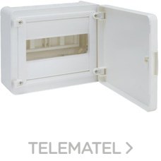 HAGER - Caja de superficie golf VF con 1 fila 8 módulos opaca blanca+regleta