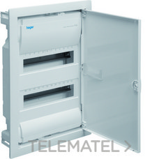 HAGER - Caja empotrar con 24 módulos 2 filas golf VU puerta opaca blanca