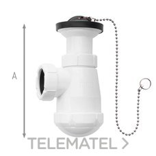 IBIDE - Sifón corto extensible S-84 1.1/2"-70 salida horizontal