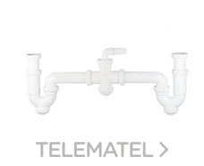 IBIDE - Sifón doble orientable electrodomésticos tuerca loca 1.1/2