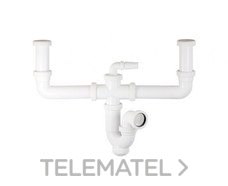 IBIDE - Sifón extensible doble electrodomésticos tuerca loca 1.1/2