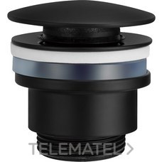 IMEX - Válvula click-clack 1.1/4" de latón en color negro mate para todos los lavabos y bidés con o sin rebosadero