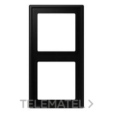 JUNG - Marco doble 81x152mm LS 990 lacado mate negro mate para montaje horizontal o vertical