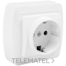 SOLERA - Base fija 2P+T 16A 250V Serie Mural de superficie color blanco