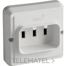 SOLERA - Base fija 2P+T, 25A 250V de empotrar para cocina, blanco