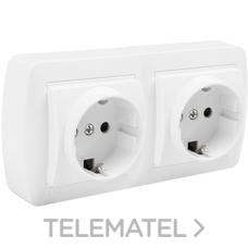 SOLERA - Base fija doble 2P+T 16A 250V 148x72x28 blanco