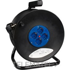 SOLERA - Enrollacable con 4 bases 2P+T, 16A 230V, 25 m de cable H05VV-F 3G1,5 mm²